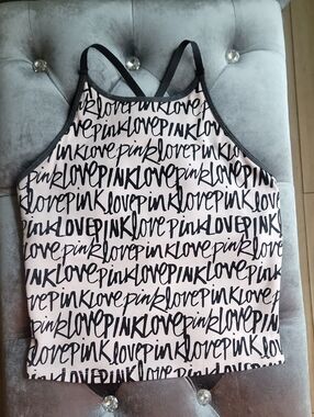 Victoria's Secret Pink Tank Top. Pink And Black. Small. Brand New W/ Tags.